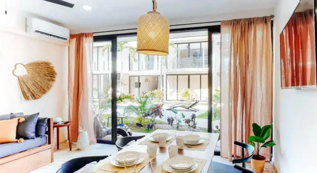 105 Amena Charming 1BR 5 min to the Beach 20MB WIFI, Rezervasyon Otel Tulum havuzlu oteller, Yüzme Havuzu