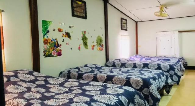 Кровать в общем номере Chiang Dao Hostel