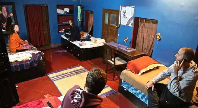 Кровать в общем номере Ram Bhawan Residency