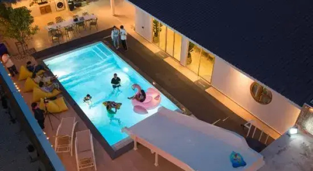 De Beach pool villa.  New Villa 3 min walk from the beach 5 rooms, Забронировать Вилла Отели Джомтьен-Бич с бассейном, Бассейн