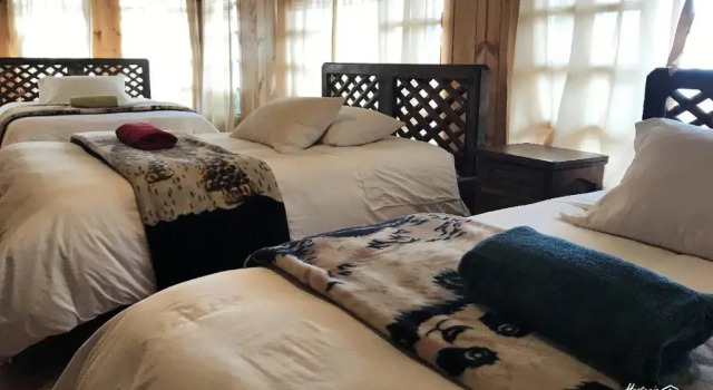 Кровать в общем номере Hosteria Alpaka Quilotoa