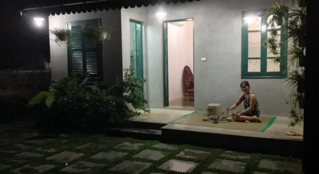 Кровать в общем номере Tam Coc Eco House