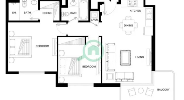 Апартаменты Magnificent 2BR in The Brand New The Diplomat