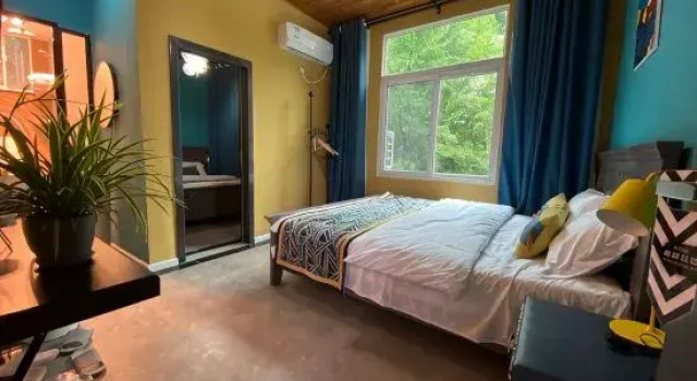 Двухместный люкс Deluxe Qingcheng Mountain Happy Valley Sunshine House Homestay