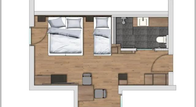 Трёхместный номер Standard с балконом Hotel Modern Mountain