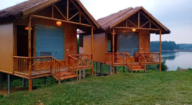 Кровать в общем номере Gio Lao Eco Lodge - Hostel