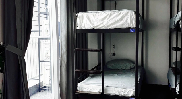 Кровать в общем номере Penthouse Hostel & Spa
