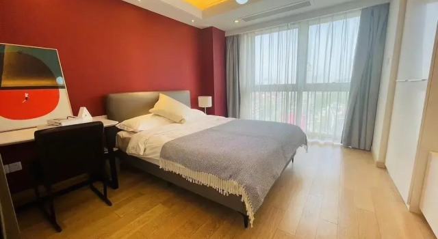 Двухместный номер Comfort Shanghai Lerongju Boutique Apartment Metro Line 8 20meter