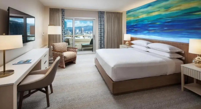 Двухместный номер с частичным видом на океан Sheraton Waikiki Beach Resort