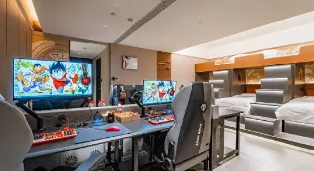 Кровать в общем номере Wotuo E-sports Entertainment Hotel