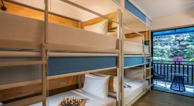 Кровать в общем номере с видом на сад Amalthea Hotel