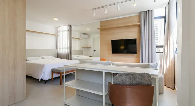 Апартаменты Standard Xtay Soho Florianópolis - Estúdio com cozinha próximo ao beira-mar norte