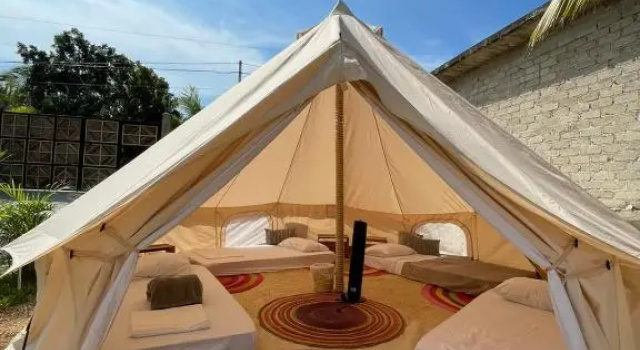 Кровать в общем номере Hostel Flakos