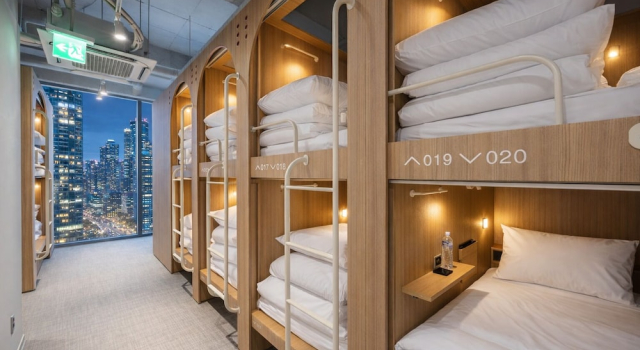Кровать в общем номере (женский номер) Haeundae Marine Capsule Hotel&Spa