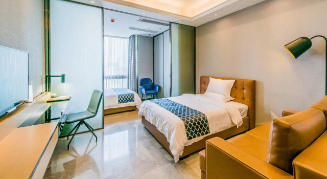 Двухместный номер Business Green lemon tree International Apartment Beijing Road Jiedeng Metropolis Store
