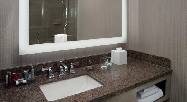 Четырёхместный семейный номер Standard с балконом и с видом на бассейн Atlanta Airport Marriott