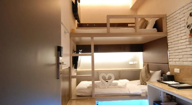 Кровать в общем номере Kenting 157 Boutique Hotel
