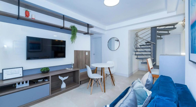 Terrazzo 602B - Cobertura duplex à poucos metros da praia de Bombas - Condomínio com piscina - Academia - Solário