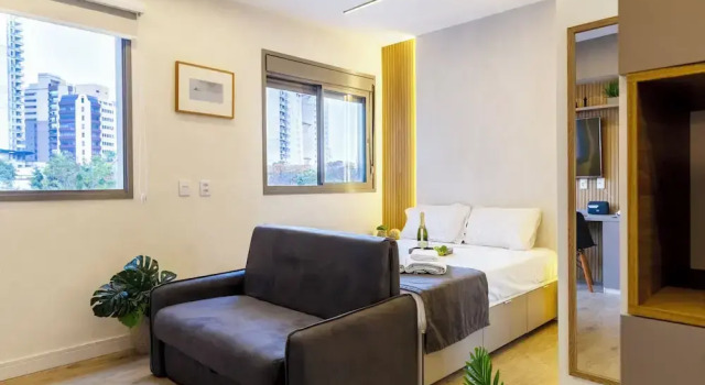Estudio Pinheiros com piscina e academia, Забронировать Апартаменты/квартира Пиньейрос Сан-Пауло
