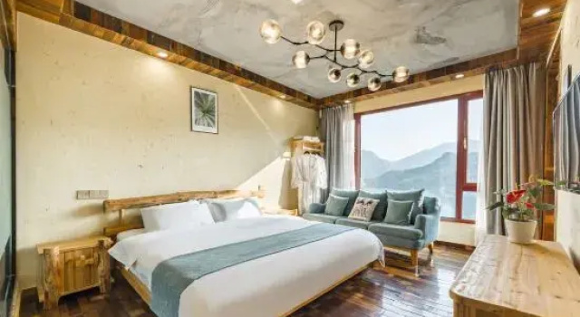 Люкс с красивым видом из окна Chuyan·Vacances au spa Yunhai Viewing Wentang Holiday Meisu (Anji Jiangnan Tianchi Branch)