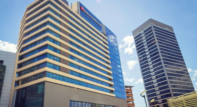 Кровать в общем номере Hilton Garden Inn Montevideo