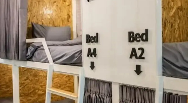 Кровать в общем номере с видом на город My Way Hostel Chiang Mai