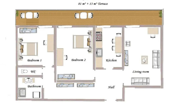 Апартаменты Notre Dame - Huge Sunny Modern 2br Flat - Terrace