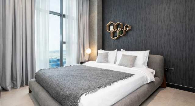 Waves - Serene Waterfront Elegance: 2BR Haven in Business Bay, Забронировать Апартаменты/квартира Дубай Эмират Дубай, рядом с Дубайский аквариум
