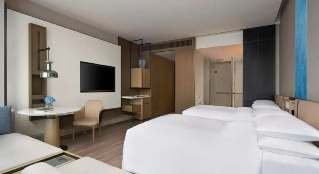 Четырёхместный номер Deluxe с видом на город Jinhua Marriott Hotel