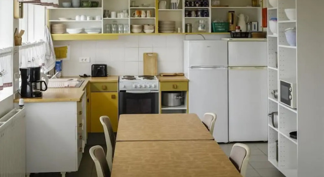 Кровать в общем номере Kópasker Guesthouse