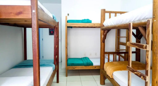 Кровать в общем номере Pequi hostel