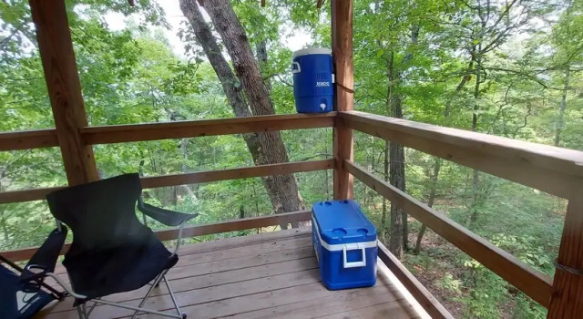 Treetopper 2 Fully Set up Tent Site with BBQ, Firepit, Outdoor Pool & Hiking