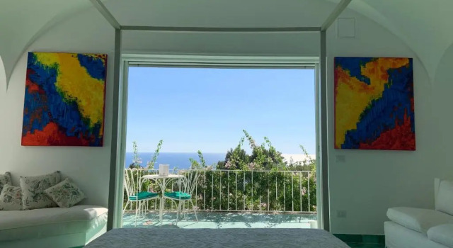 Deluxe dobbelt værelse med altan med havudsigt Il Carrubo Capri