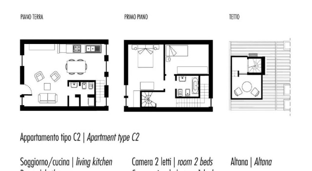 Апартаменты Дуплекс с 2 комнатами Ca Degli Antichi Giardini Apartments
