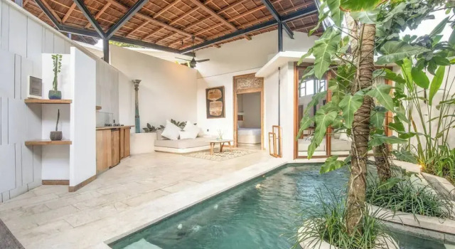 Вилла c 1 комнатой Stylish 1BR Villa with Pool, 800m to Canggu Beach