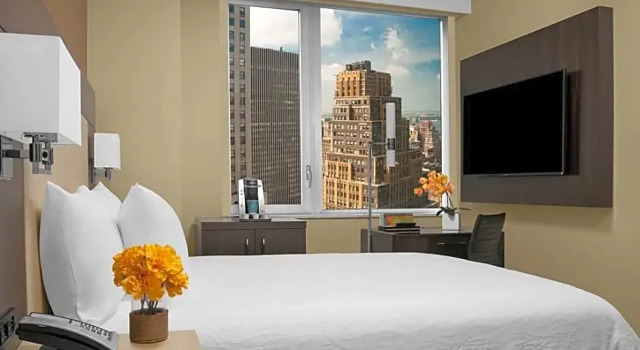 Двухместный номер с частичным видом на Таймс-сквер Hilton Garden Inn New York - Times Square Central