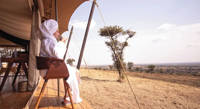 Тент с видом на парк Serengeti Luxury Retreat