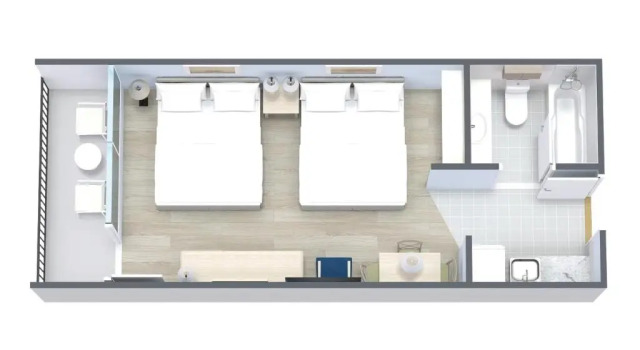 Четырёхместный номер Standard c 1 комнатой oceanfront Holiday Sands North "On the Boardwalk"