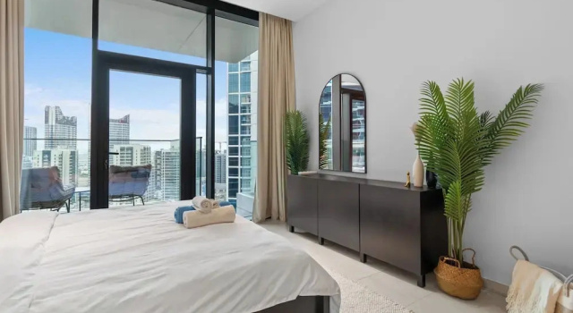 Waves - Chic High-Floor Studio Retreat with Canal Views, Забронировать Апартаменты/квартира Апартаменты Эмирата Дубая, рядом с Деловой район Эмаар-Сквер, Апартаменты/квартира