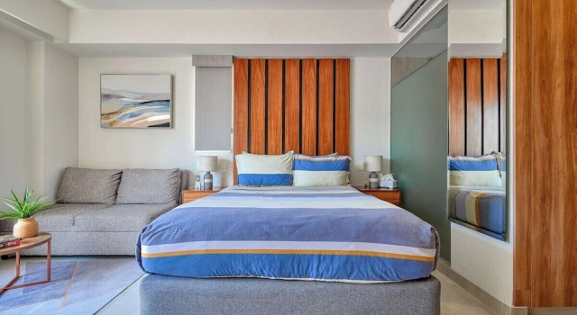 Cozy Studio -private Balcony - Pool - Gym