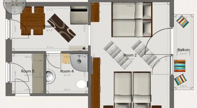Апартаменты c 1 комнатой с балконом Haus Alpenblick Mölltal