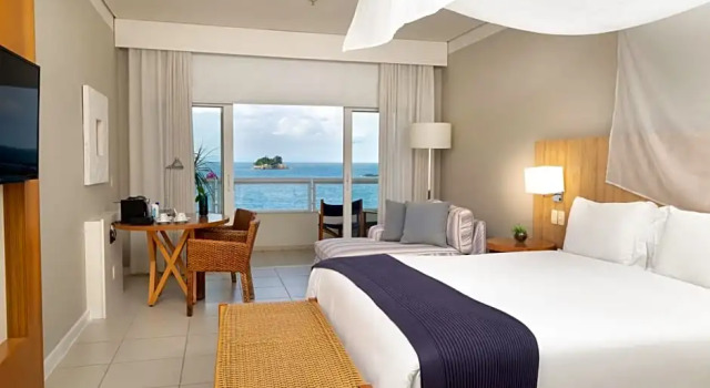 Номер Deluxe с балконом и seafront Hotel Jequitimar Guaruja Resort & Spa by Accor
