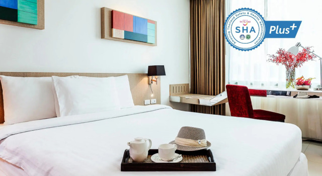 Кровать в общем номере VIC 3 Bangkok Hotel