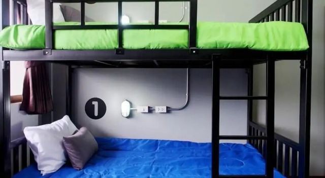 Кровать в общем номере Restdot Hostel