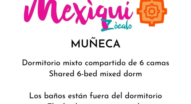 Кровать в общем номере Mexiqui Zocalo