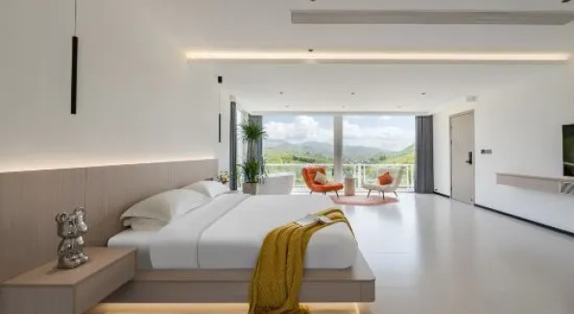 Кровать в общем номере Yimo·Mgs Resort Hotel