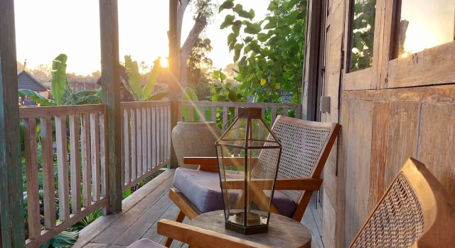 Deluxe Doppel Zimmer mit Flussblick Spaces Bali Unique Boutique Hotel