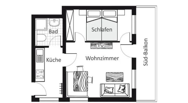 Апартаменты c 1 комнатой с балконом Gschwenderhaus Ferienwohnungen
