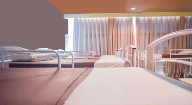 Кровать в общем номере Greenwindows Hotel