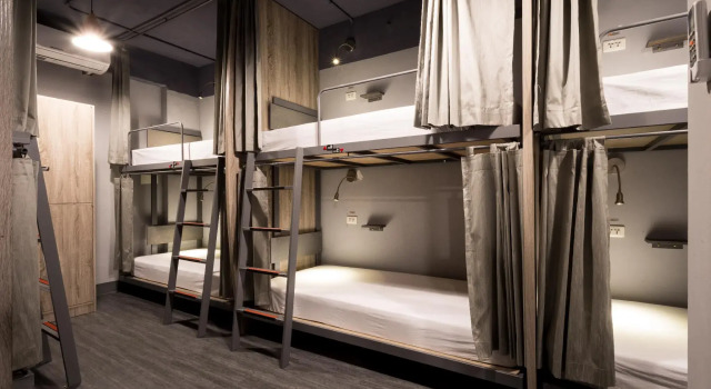 Кровать в общем номере Taipei Travelers International Hostel
